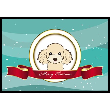 Carolines Treasures Buff Poodle Merry Christmas Indoor and Outdoor Mat- 18 x 27 in. BB1568MAT